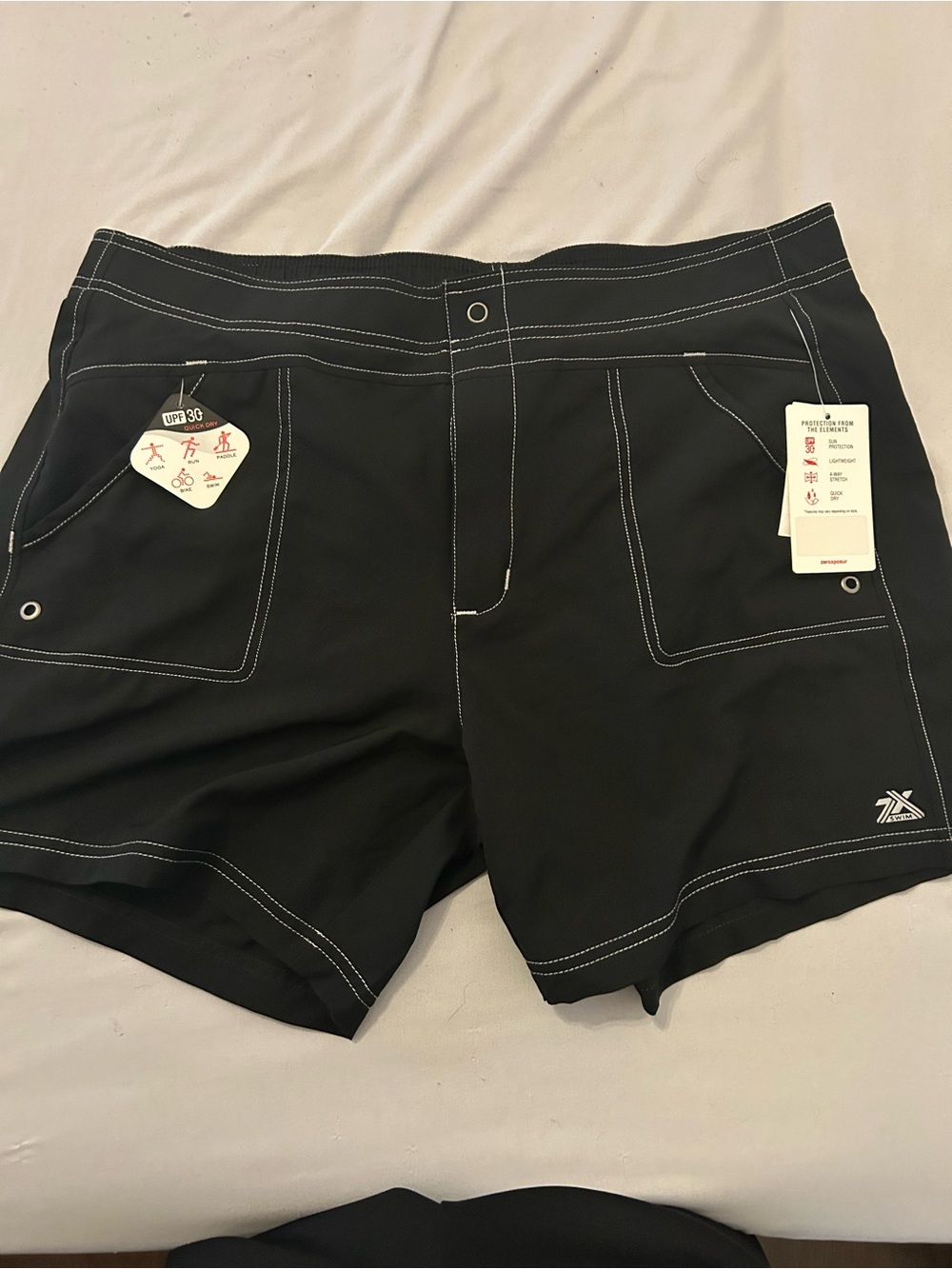 Kohl's Black Women's Bermuda Shorts with Contrast Stitching